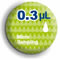 Glucose test requires 0.3 μL of blood